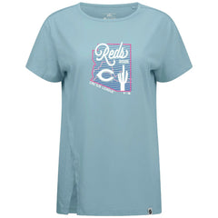 Cincinnati Reds Levelwear Women's Influx Spring Training Sunrise Bold T-Shirt - Blue - MLB on Sale