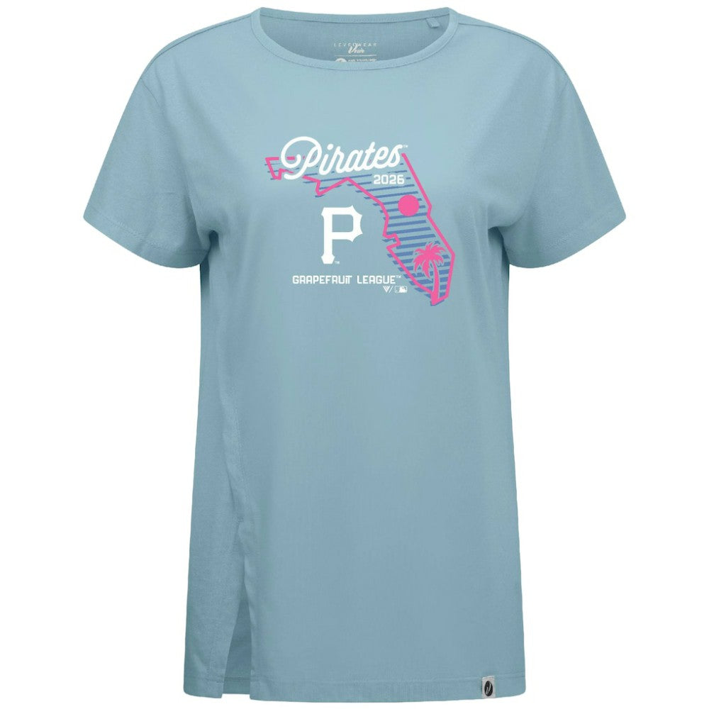 Pittsburgh Pirates Levelwear Women's Influx Spring Training Sunrise Bold T-Shirt - Blue - MLB Sale