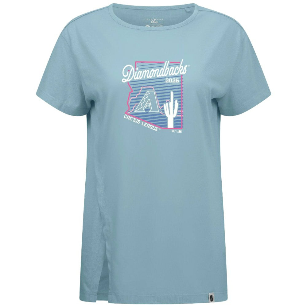 Arizona Diamondbacks Levelwear Women's Influx Spring Training Sunrise Bold T-Shirt - Blue - MLB Lifestyle