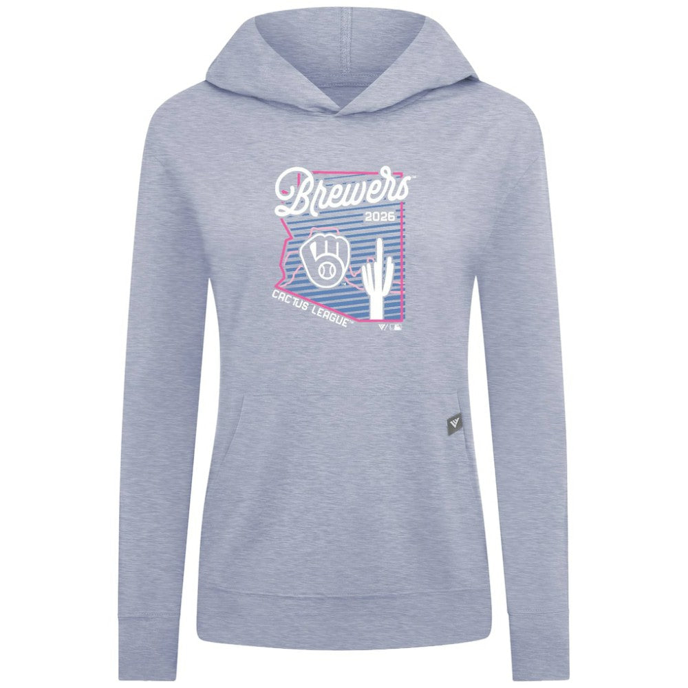 Milwaukee Brewers Levelwear Women's Relay Spring Training Sunrise Bold Hoodie - Light Blue - MLB Online