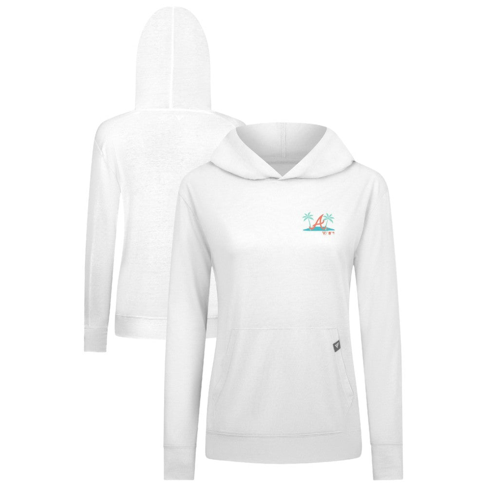 Atlanta Braves Levelwear Women's Relay Spring Break Panoramic Bold Hoodie - White - MLB Sale
