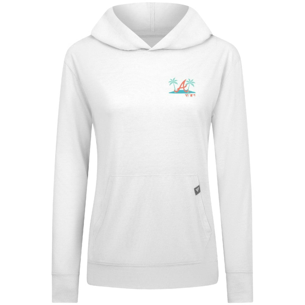Atlanta Braves Levelwear Women's Relay Spring Break Panoramic Bold Hoodie - White - MLB Sale