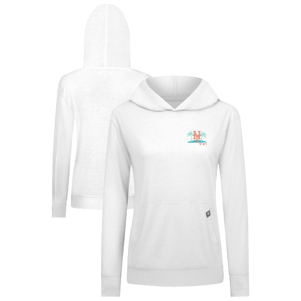 New York Mets Levelwear Women's Relay Spring Break Panoramic Bold Hoodie - White - MLB Online