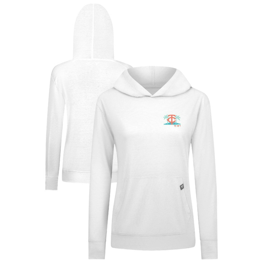 Minnesota Twins Levelwear Women's Relay Spring Break Panoramic Bold Hoodie - White - MLB Sale