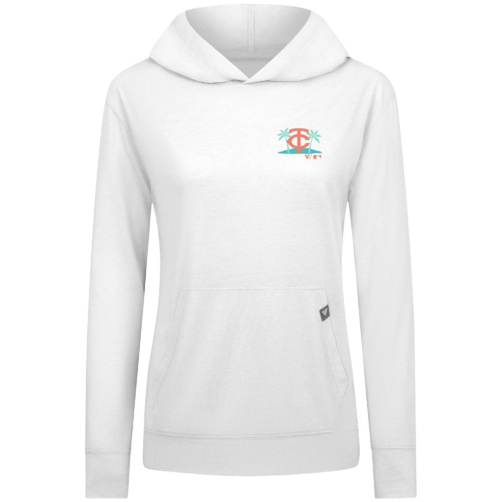 Minnesota Twins Levelwear Women's Relay Spring Break Panoramic Bold Hoodie - White - MLB Sale