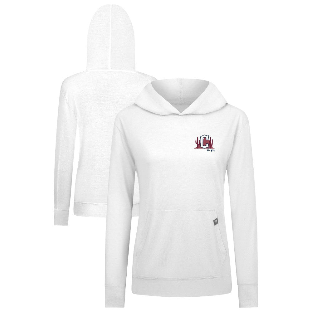 Cleveland Guardians Levelwear Women's Relay Spring Break Panoramic Bold Hoodie - White - MLB Discount