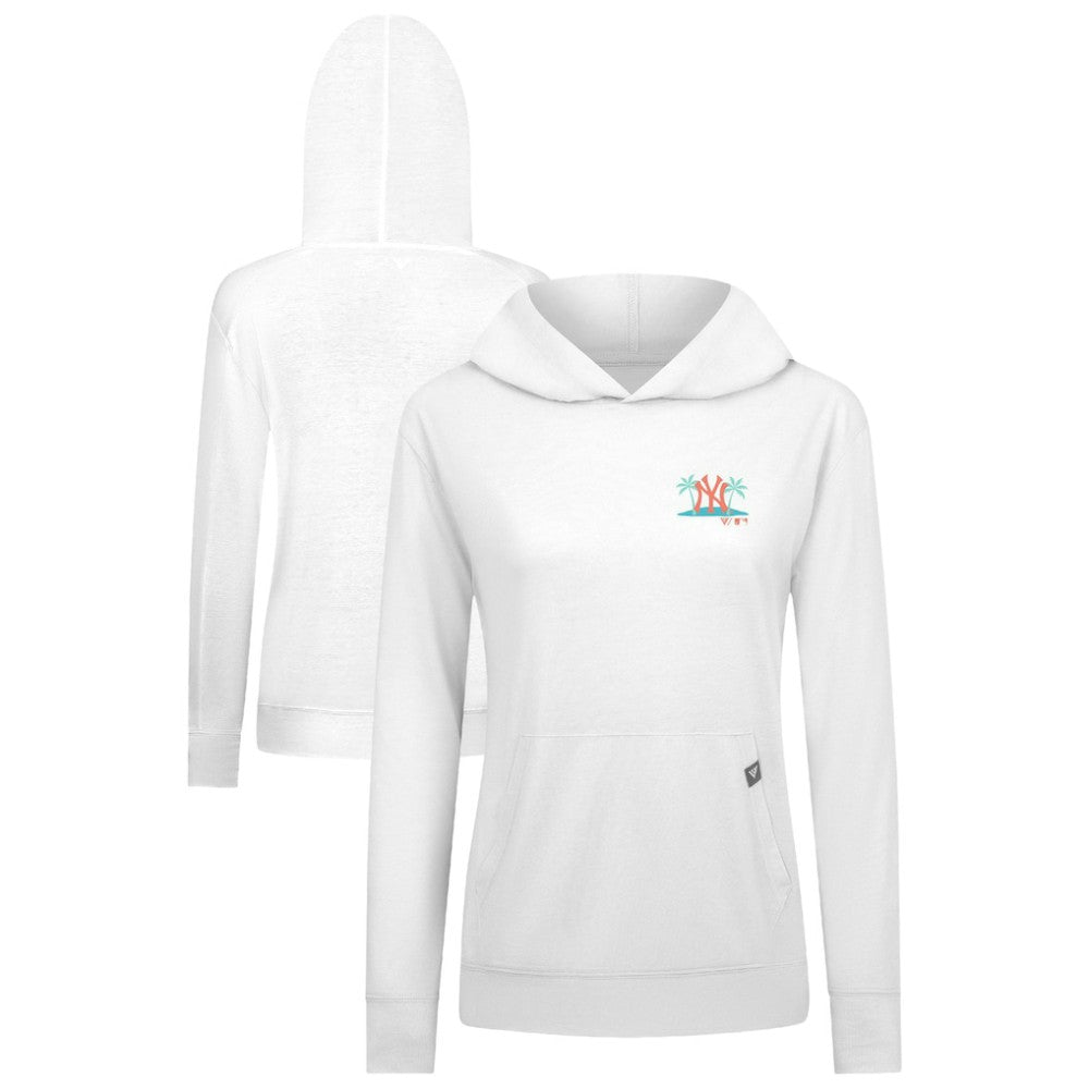 New York Yankees Levelwear Women's Relay Spring Break Panoramic Bold Hoodie - White - MLB on Sale