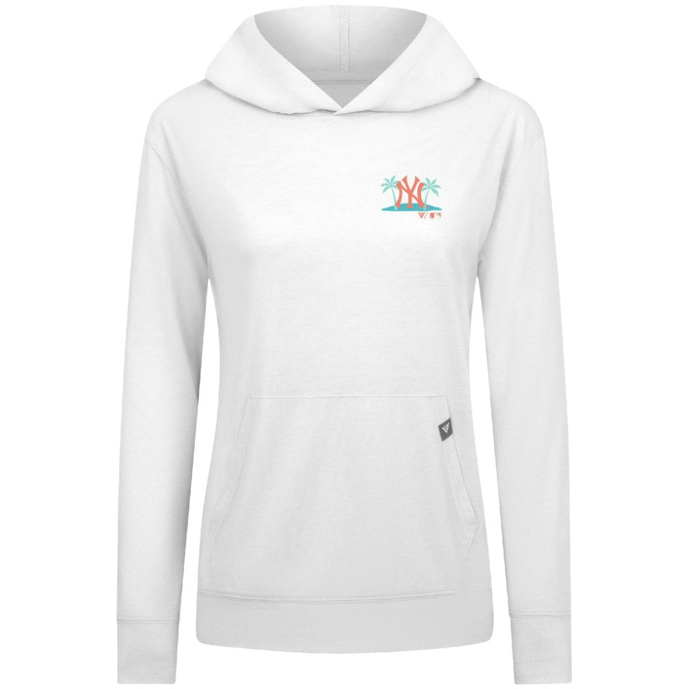 New York Yankees Levelwear Women's Relay Spring Break Panoramic Bold Hoodie - White - MLB on Sale