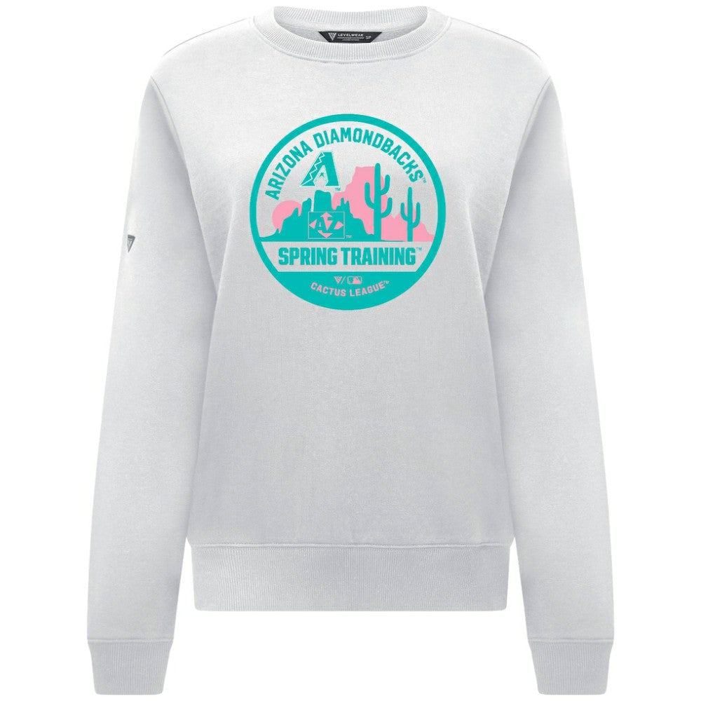 Arizona Diamondbacks Levelwear Women's Yvette Spring Training Badge Bold Sweatshirt - White - MLB Lifestyle