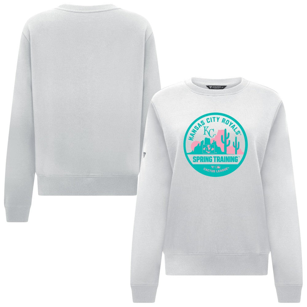 Kansas City Royals Levelwear Women's Yvette Spring Training Badge Bold Sweatshirt - White - MLB Lifestyle