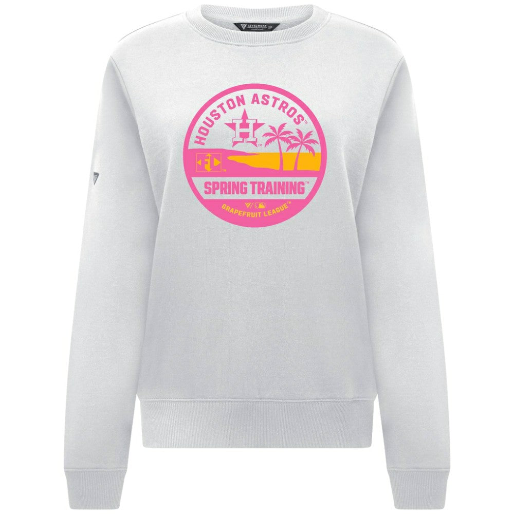 Houston Astros Levelwear Women's Yvette Spring Training Badge Bold Sweatshirt - White - MLB Online
