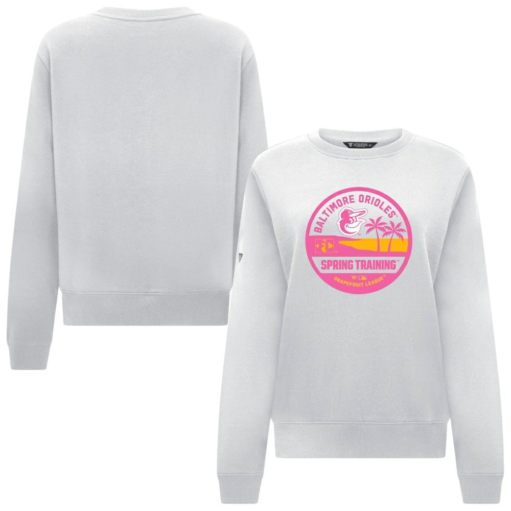 Baltimore Orioles Levelwear Women's Yvette Spring Training Badge Bold Sweatshirt - White - MLB Discount