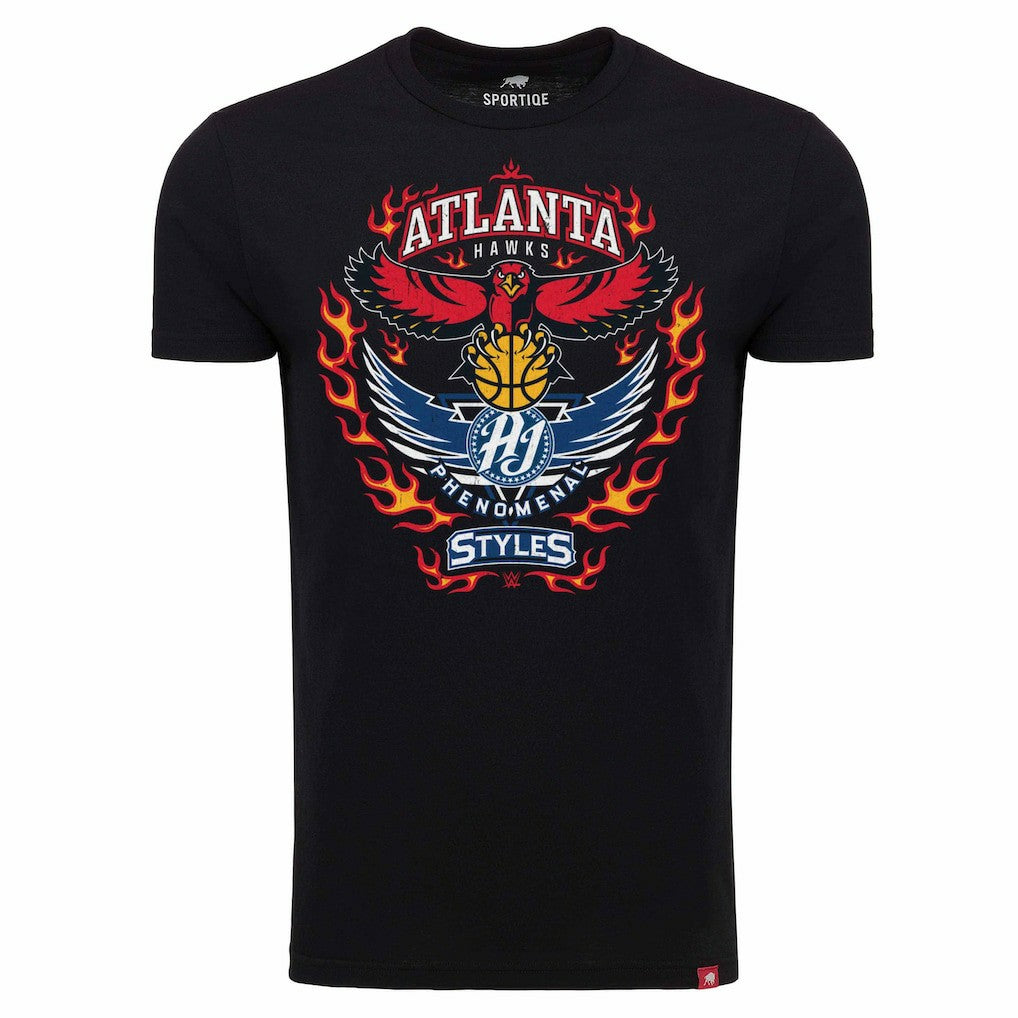 AJ Styles Sportiqe Atlanta Hawks Tri-Blend T-Shirt Black