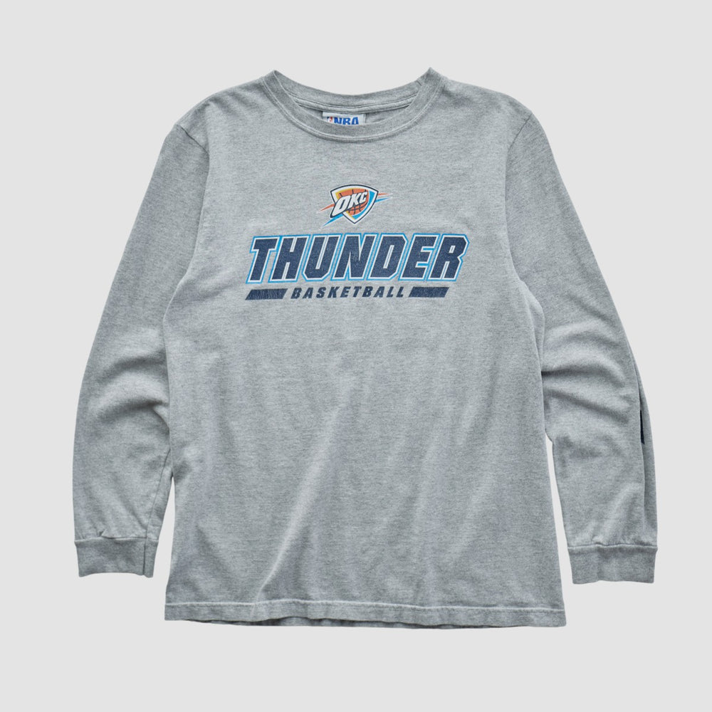 Oklahoma City Thunder NBA 2010s Long Sleeve T-shirt Heather Gray Vintage | Vintage