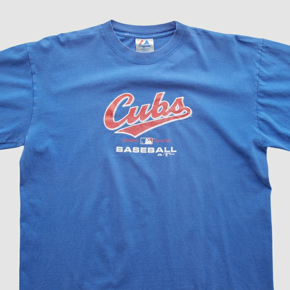 Chicago Cubs Majestic 2004 T-shirt - Blue - Vintage - Fanatics Online