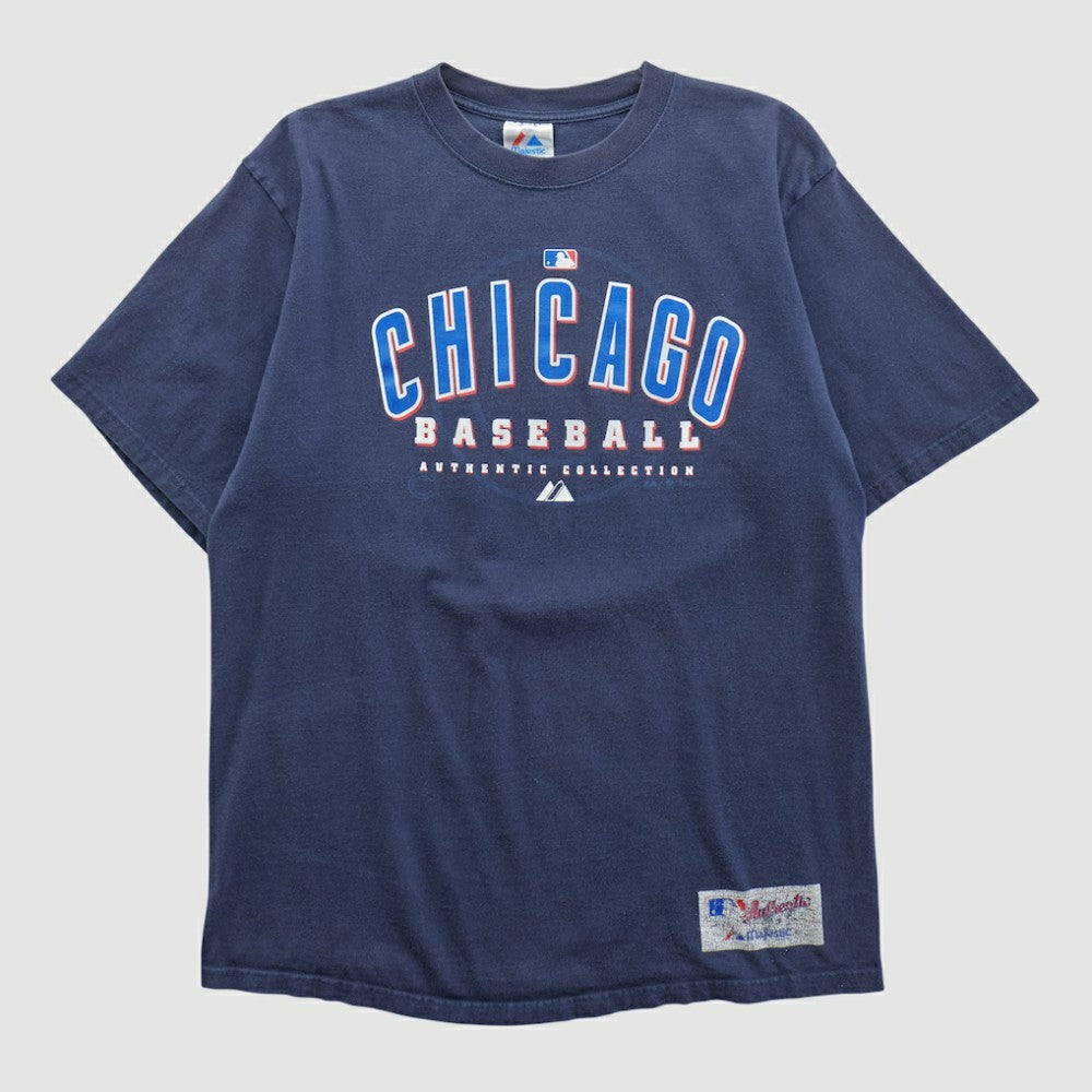 Chicago Cubs Majestic 2000s T-shirt - Navy - Vintage - Fanatics Online