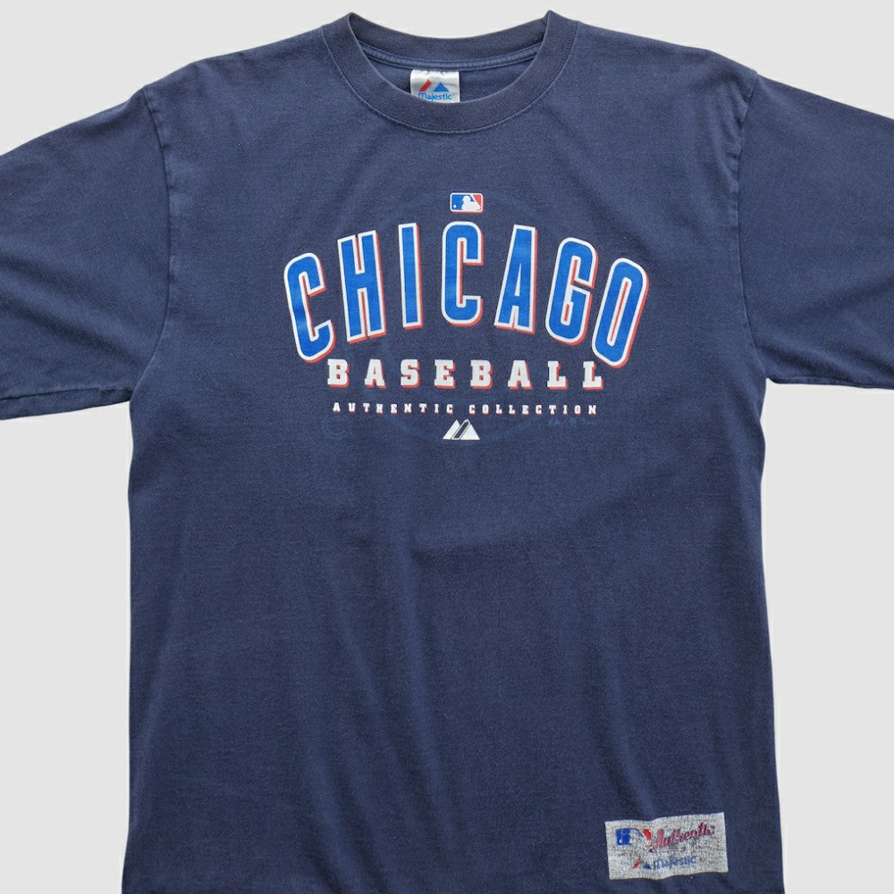 Chicago Cubs Majestic 2000s T-shirt - Navy - Vintage - Fanatics Online