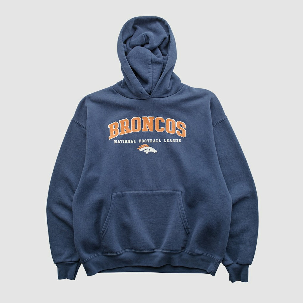 Fanatics Denver Broncos 2000s Hooded Pullover Sweatshirt Navy Vintage