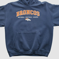 Fanatics Denver Broncos 2000s Hooded Pullover Sweatshirt Navy Vintage