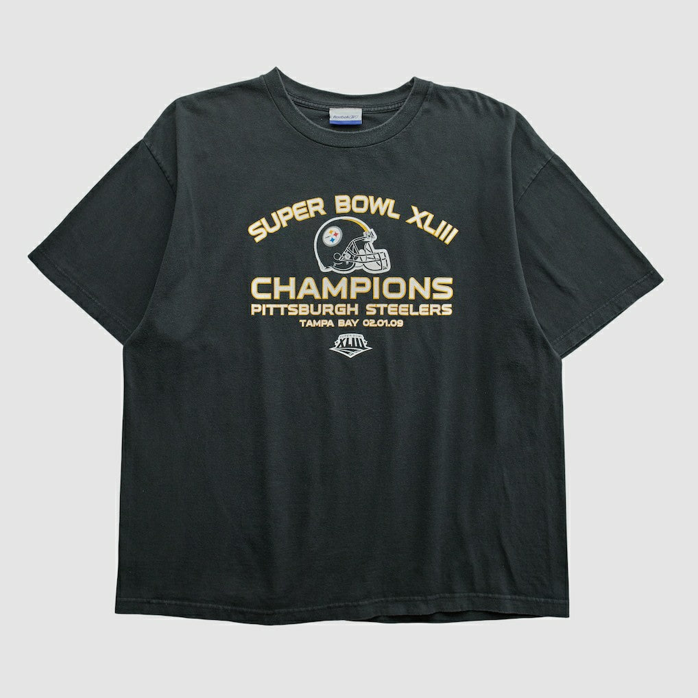 Fanatics Super Bowl XLIII Reebok 2009 T-shirt Black Vintage