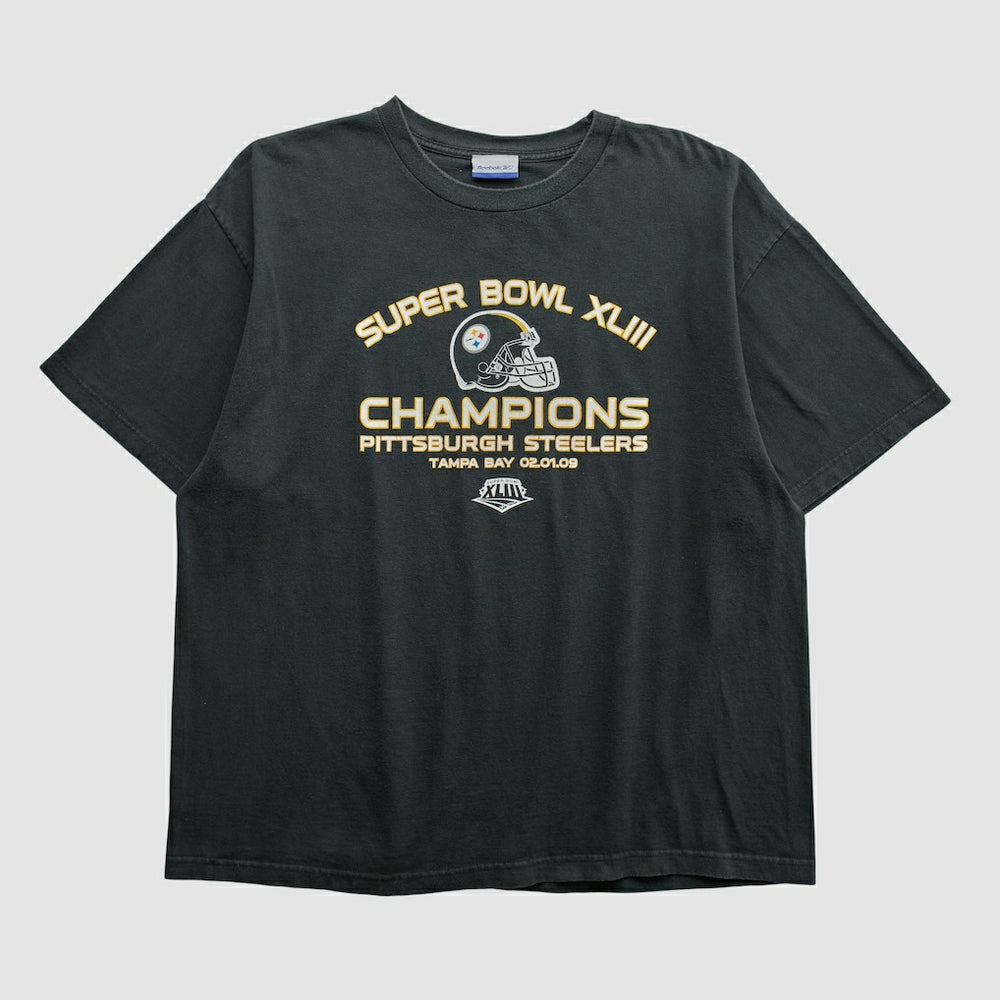 Fanatics Super Bowl XLIII Reebok 2009 T-shirt Black Vintage