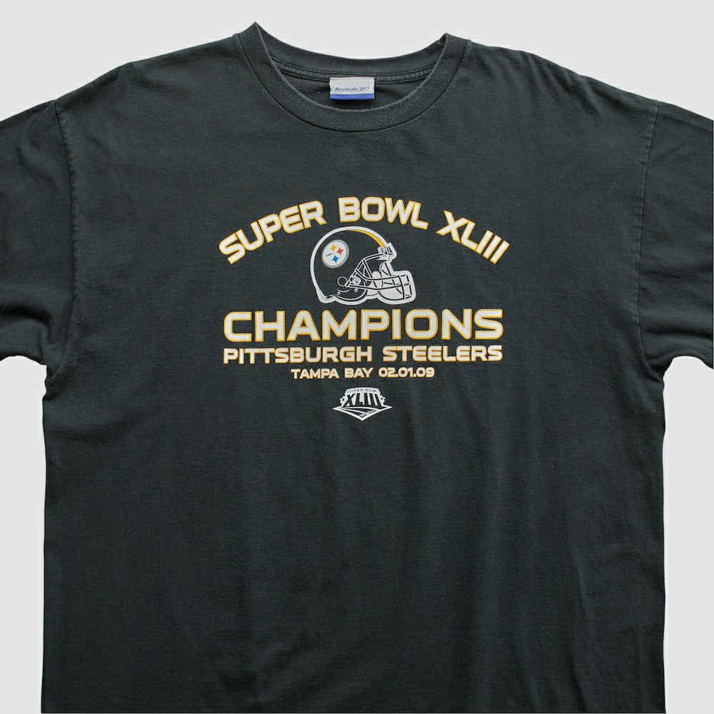 Fanatics Super Bowl XLIII Reebok 2009 T-shirt Black Vintage