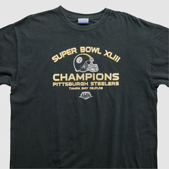 Fanatics Super Bowl XLIII Reebok 2009 T-shirt Black Vintage