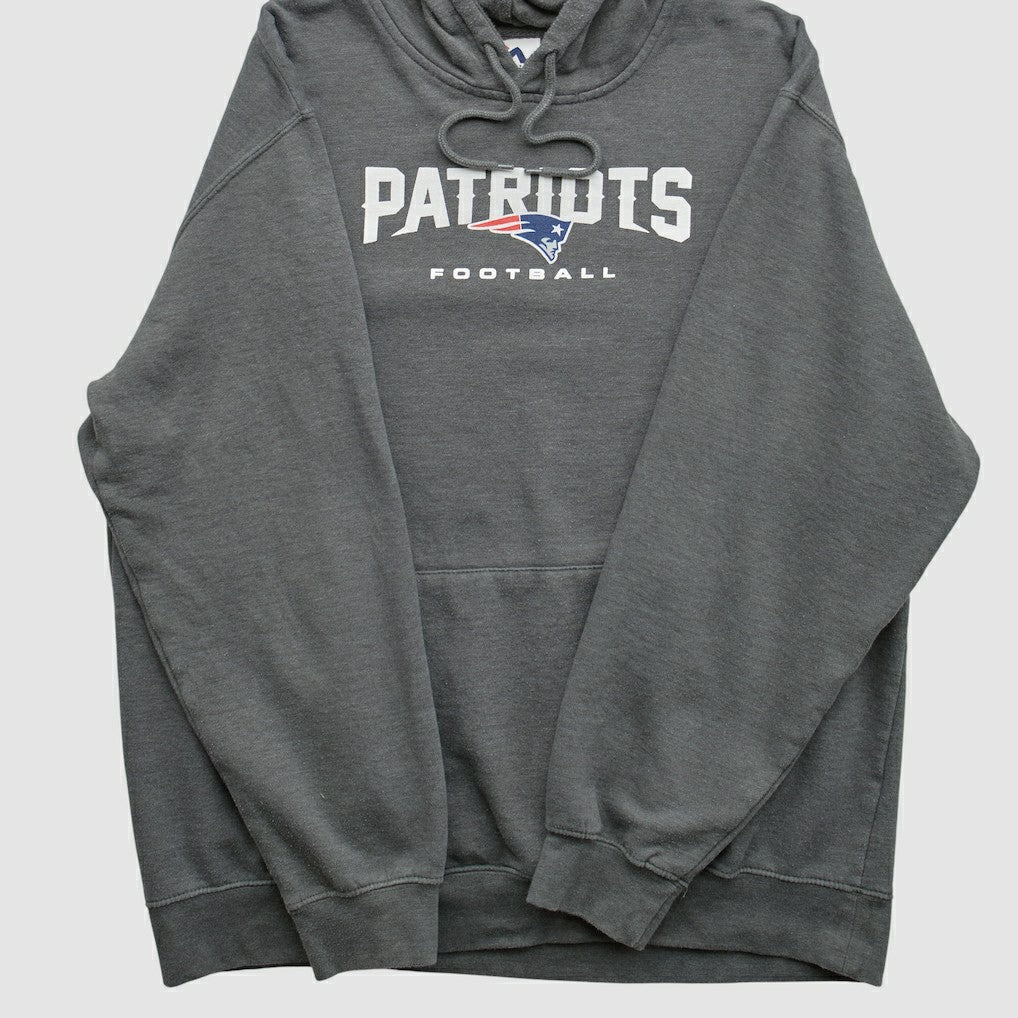 Fanatics New England Patriots Majestic 2010s Hooded Pullover Sweatshirt Charcoal Vintage