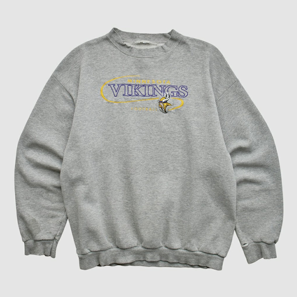 Fanatics Minnesota Vikings 90s Pullover Sweatshirt Heather Gray Vintage