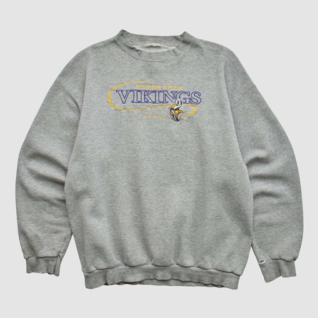 Fanatics Minnesota Vikings 90s Pullover Sweatshirt Heather Gray Vintage