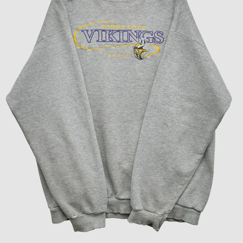 Fanatics Minnesota Vikings 90s Pullover Sweatshirt Heather Gray Vintage