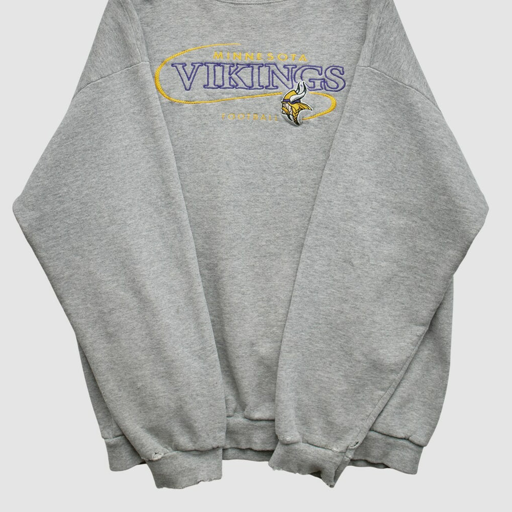 Fanatics Minnesota Vikings 90s Pullover Sweatshirt Heather Gray Vintage