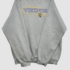 Fanatics Minnesota Vikings 90s Pullover Sweatshirt Heather Gray Vintage