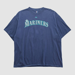Seattle Mariners Majestic 2000s T-shirt - Navy - 2XVintage - Fanatics Lifestyle