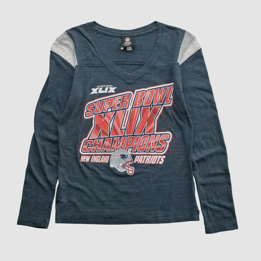 Fanatics Super Bowl XLIX Team Edition Apparel 2015 Long Sleeve T-shirt Navy Vintage