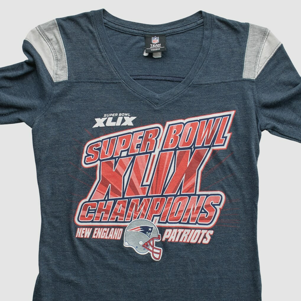 Fanatics Super Bowl XLIX Team Edition Apparel 2015 Long Sleeve T-shirt Navy Vintage