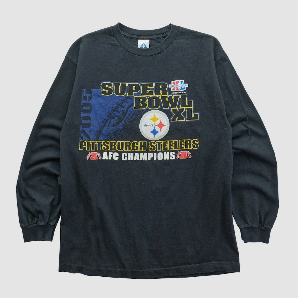 Fanatics Super Bowl XL Alstyle 2006 Long Sleeve T-shirt Black Vintage