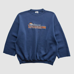Fanatics Denver Broncos Logo Athletic 90s Pullover Sweatshirt Navy Vintage