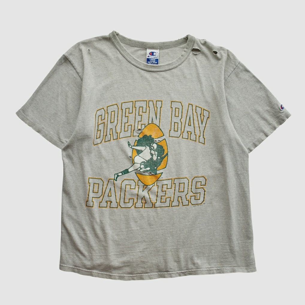Fanatics Green Bay Packers Champion 90s T-shirt Heather Gray Vintage