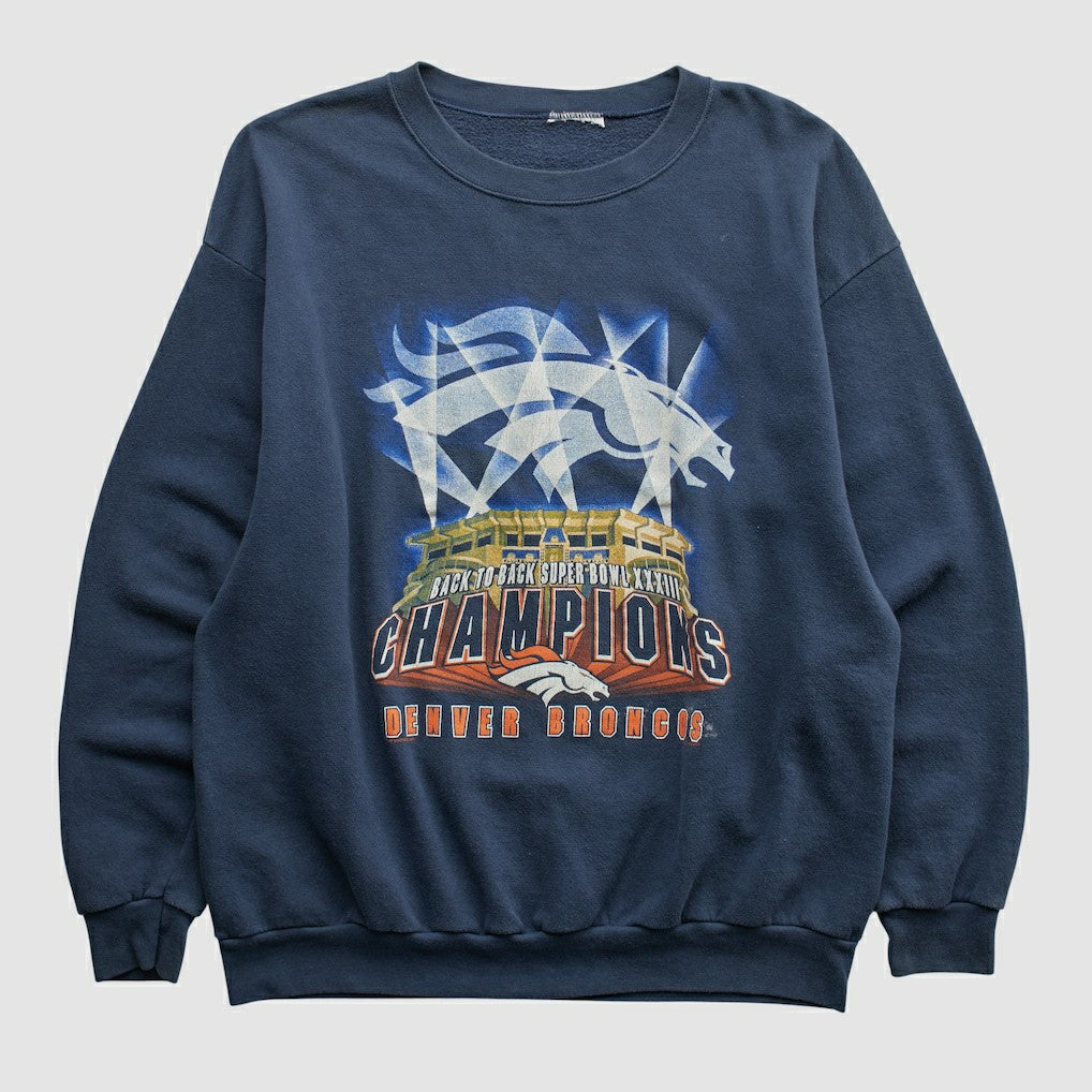 Fanatics Denver Broncos 1999 Pullover Sweatshirt Navy Vintage