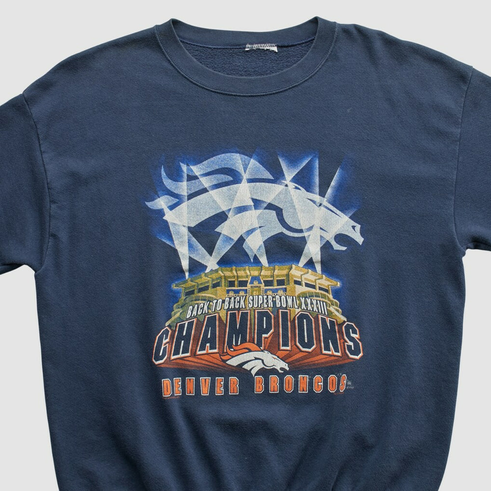Fanatics Denver Broncos 1999 Pullover Sweatshirt Navy Vintage