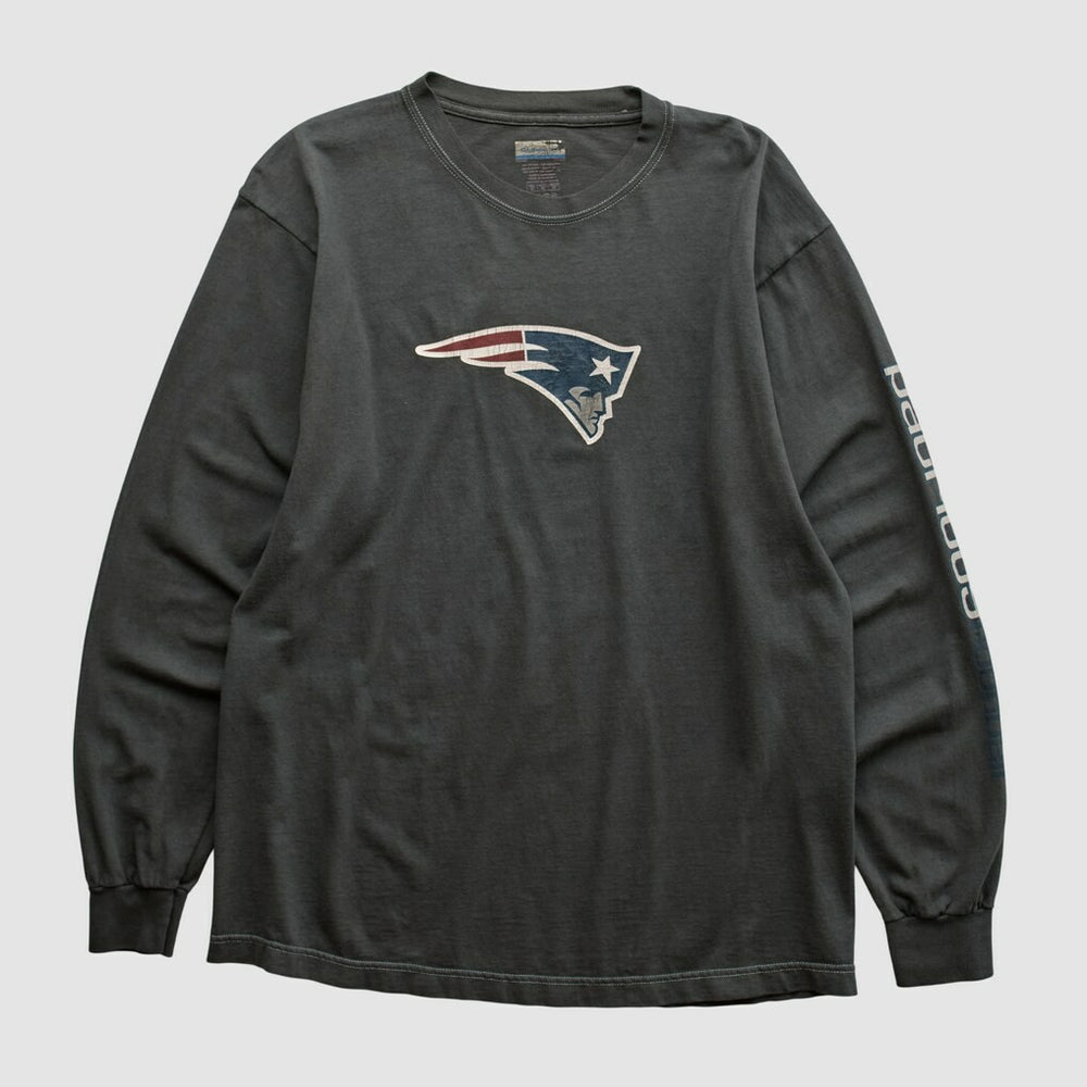 Fanatics New England Patriots Reebok 2000s Long Sleeve T-shirt Charcoal Vintage