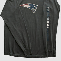 Fanatics New England Patriots Reebok 2000s Long Sleeve T-shirt Charcoal Vintage