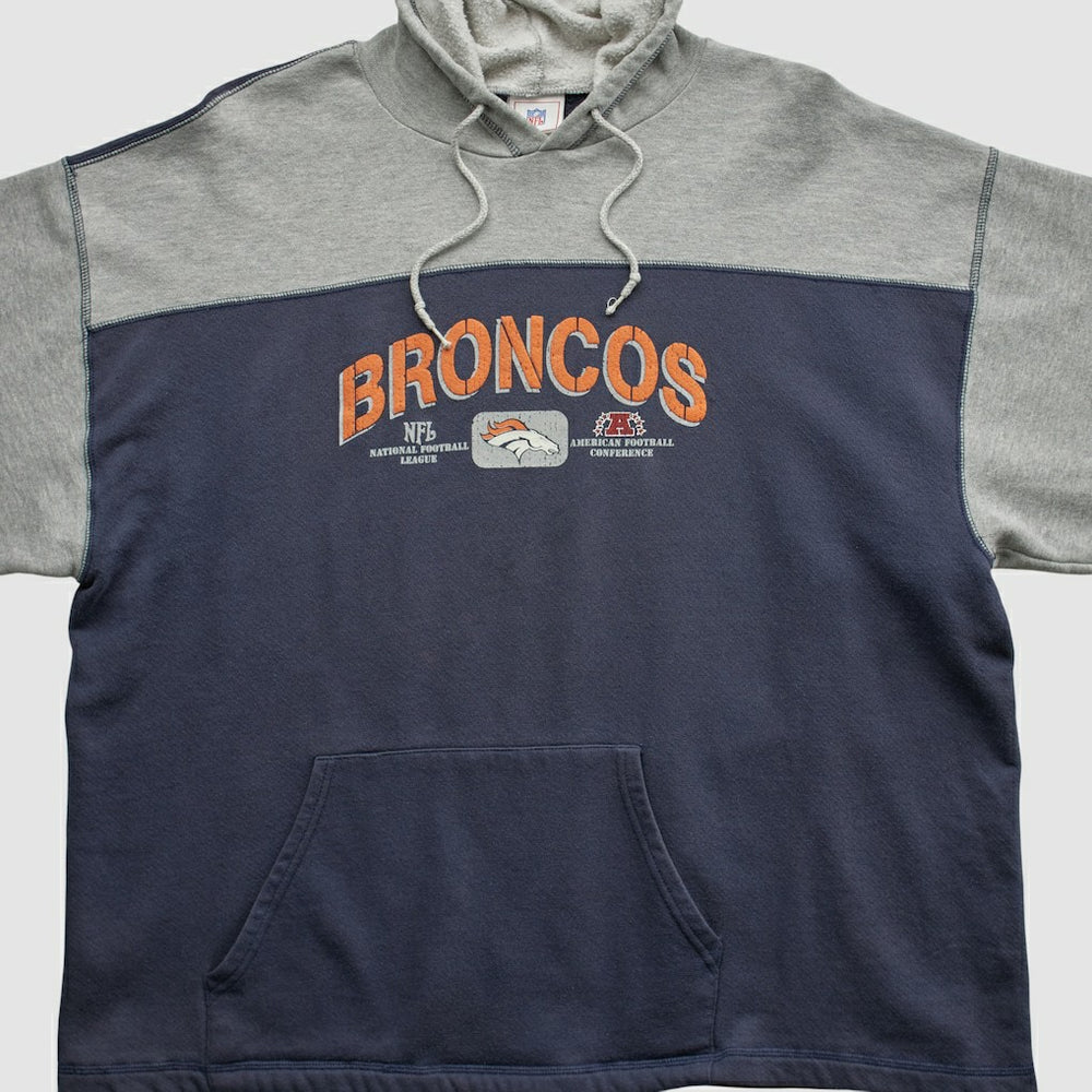 Fanatics Denver Broncos NFL 2000s Hooded Pullover Sweatshirt Heather Gray Vintage
