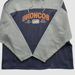 Fanatics Denver Broncos NFL 2000s Hooded Pullover Sweatshirt Heather Gray Vintage