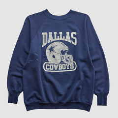 Fanatics Dallas Cowboys Logo 7 80s Pullover Sweatshirt Navy Vintage
