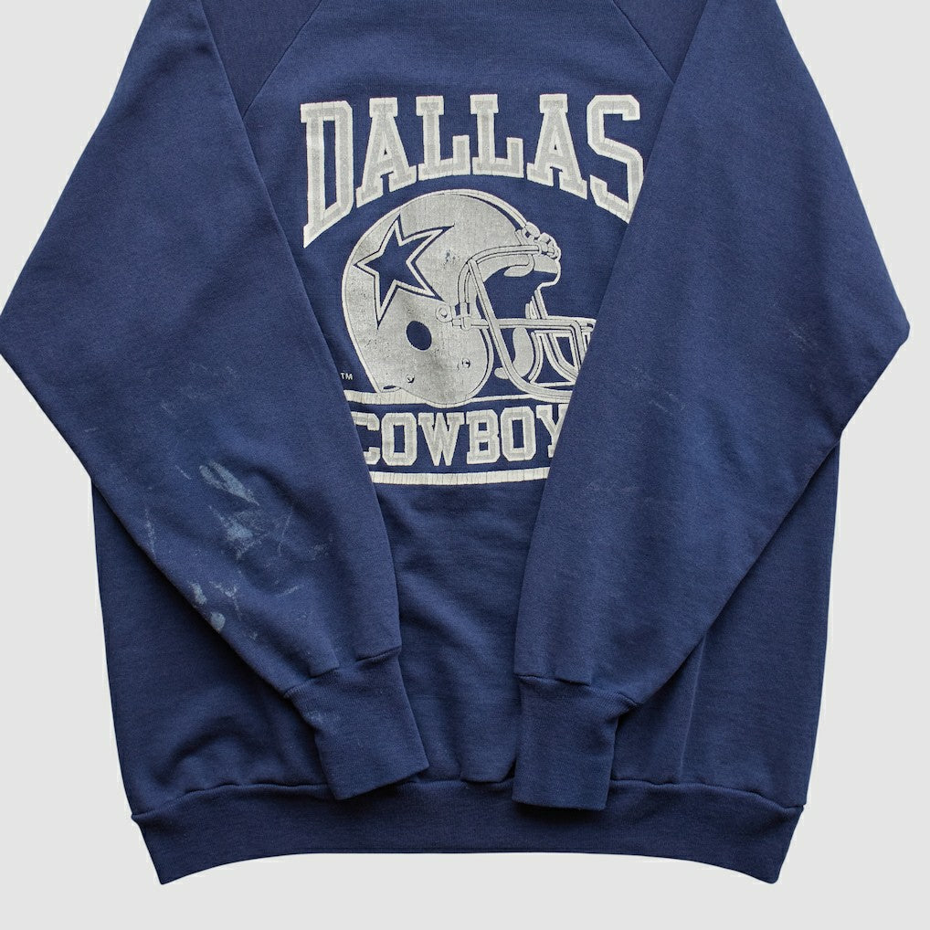 Fanatics Dallas Cowboys Logo 7 80s Pullover Sweatshirt Navy Vintage