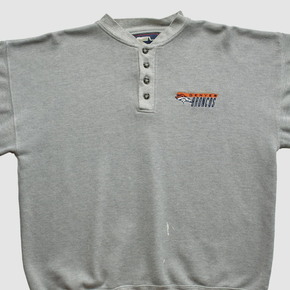 Fanatics Denver Broncos Starter 90s Pullover Sweatshirt Heather Gray Vintage