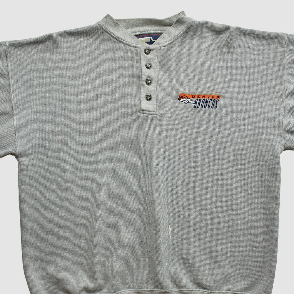 Fanatics Denver Broncos Starter 90s Pullover Sweatshirt Heather Gray Vintage
