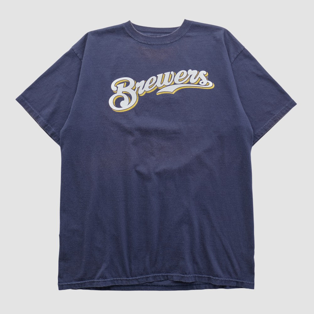 Milwaukee Brewers Majestic 2000s T-shirt - Navy - Vintage - Fanatics on Sale